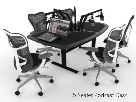 5 person podcast desk